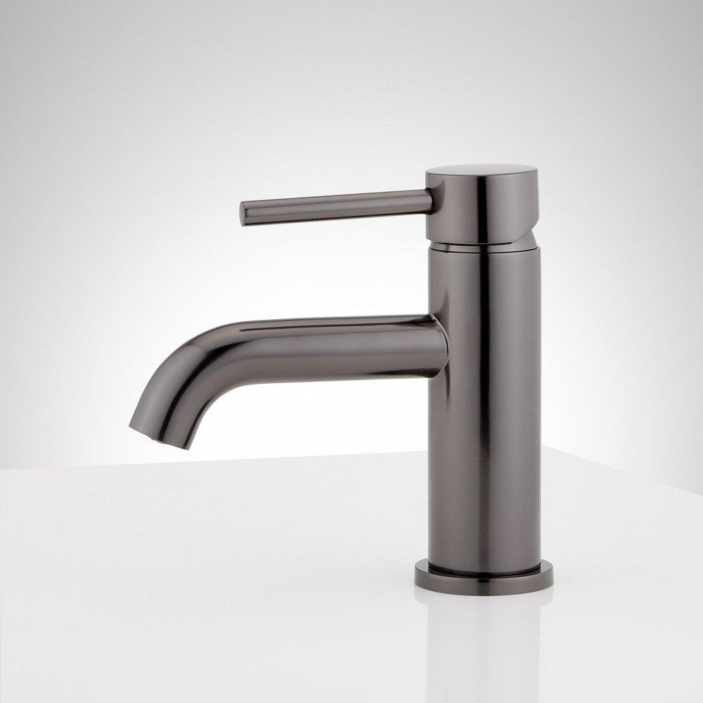 Single Handle Monoblock Bathroom Sink Faucet in Gunmetal 