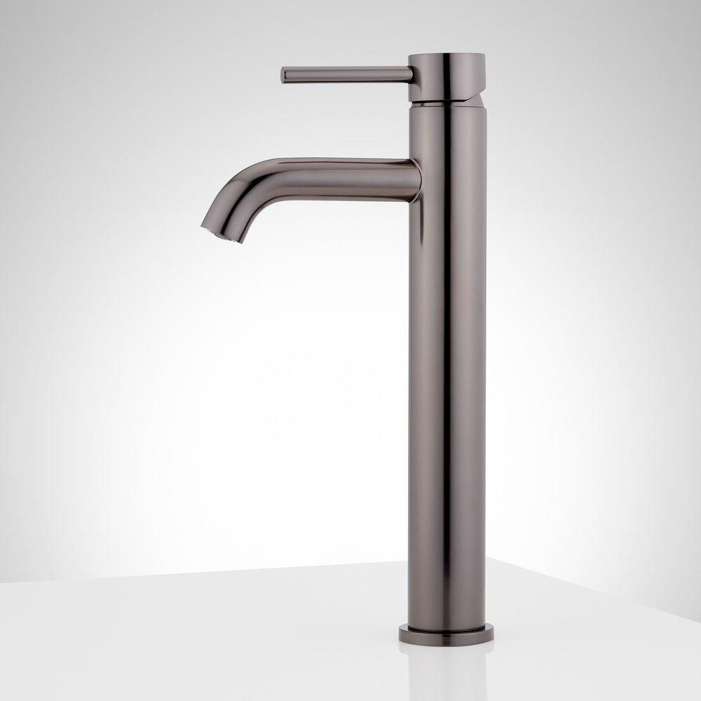 Signature Hardware Gunmetal Single Handle Vessel Filler Bathroom Sink Faucet 