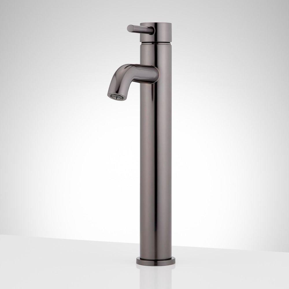 Signature Hardware Gunmetal Single Handle Vessel Filler Bathroom Sink Faucet 