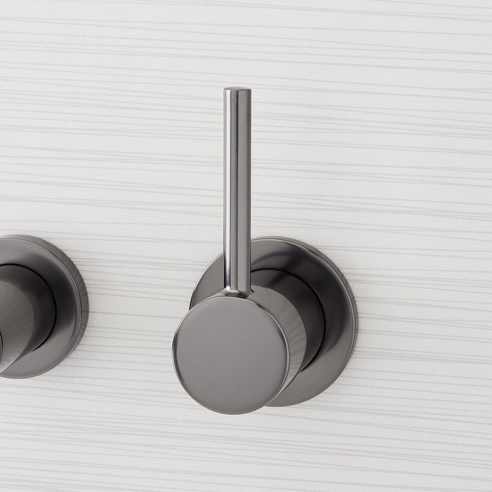 Single Handle Wall Mount Bathroom Sink Faucet in Gunmetal 