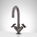 Two Handle Monoblock Bathroom Sink Faucet in Gunmetal