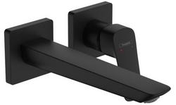 Single Handle Wall Mount Bathroom Sink Faucet in Matte Black