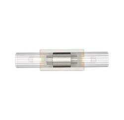 2-Light 19in. Wide Bath Bar in Satin Nickel / Clear