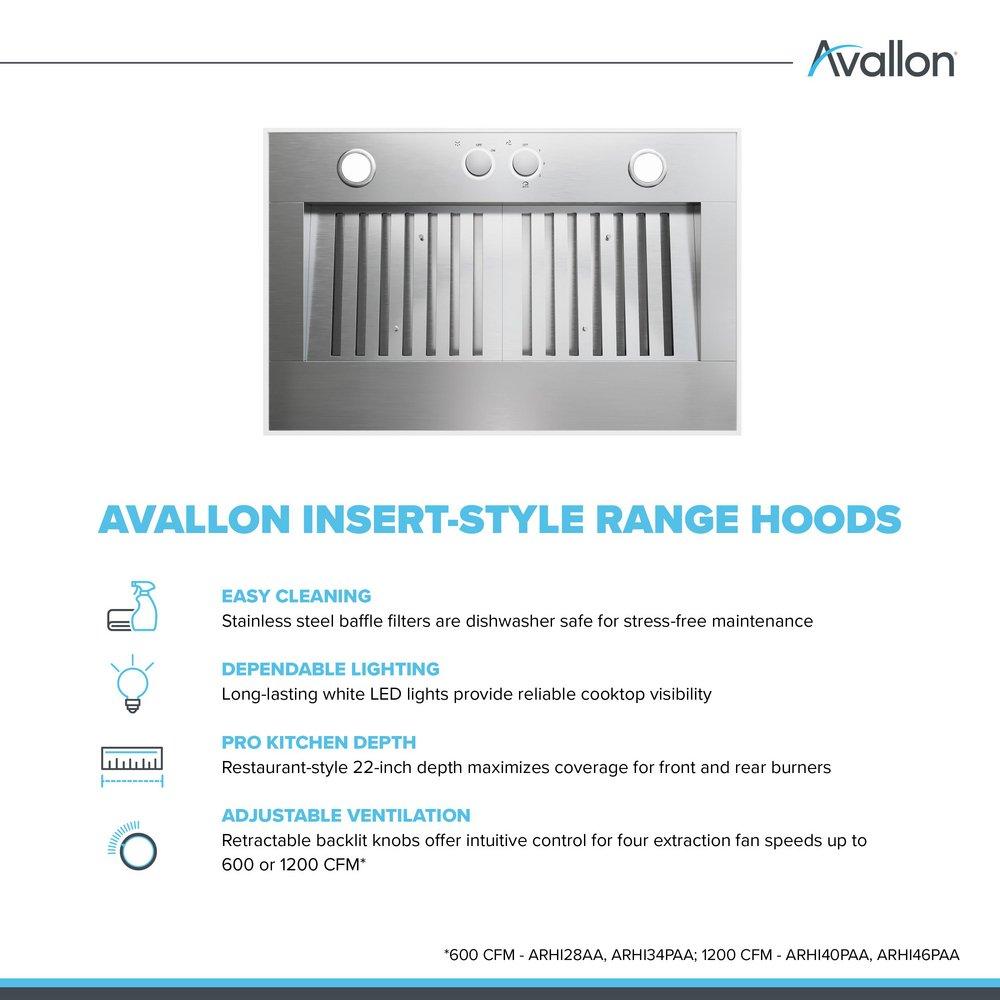 Avallon Stainless Steel Built-in Range Hood in Stainless Steel 