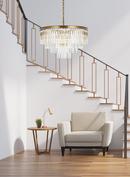 32 ROUND CRYSTAL CHANDELIER SATIN GOLD 