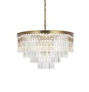 32 ROUND CRYSTAL CHANDELIER SATIN GOLD 