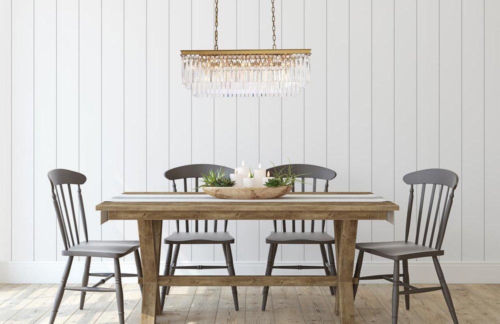 40 RECTANGLE CRYSTAL CHANDELIER SATIN GOLD 