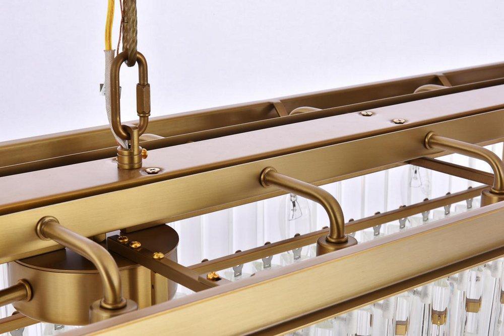 40 RECTANGLE CRYSTAL CHANDELIER SATIN GOLD 