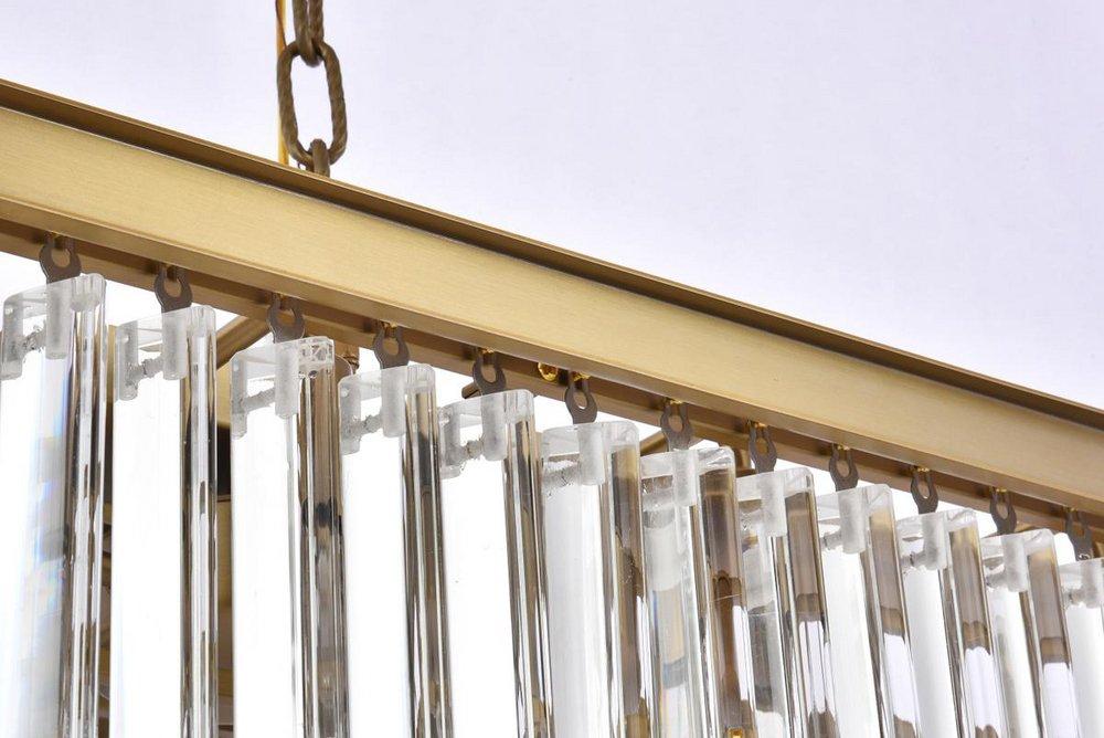 40 RECTANGLE CRYSTAL CHANDELIER SATIN GOLD 