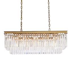 12-Light 40 in. Wide Crystal Waterfall Chandelier in Satin Gold