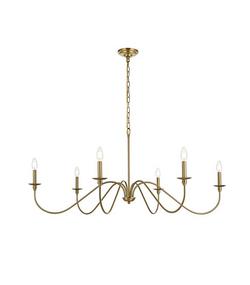 40W 6?Light Classic Chandelier in Satin Gold