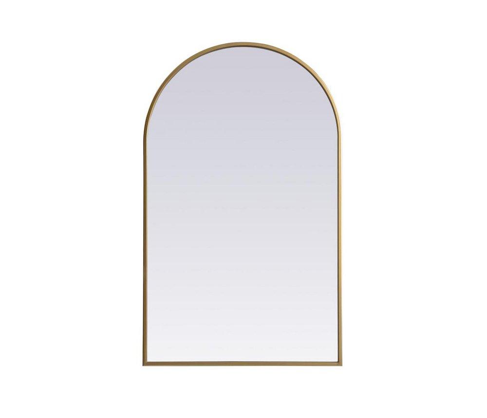 METAL FRAME ARCH MIRROR 22X36 BRASS 