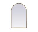 METAL FRAME ARCH MIRROR 22X36 BRASS 