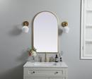 METAL FRAME ARCH MIRROR 22X36 BRASS 