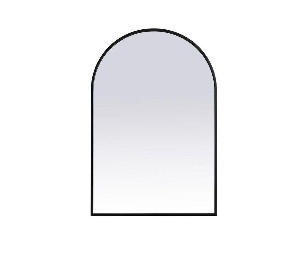 METAL FRAME ARCH MIRROR 24X36 BLACK 
