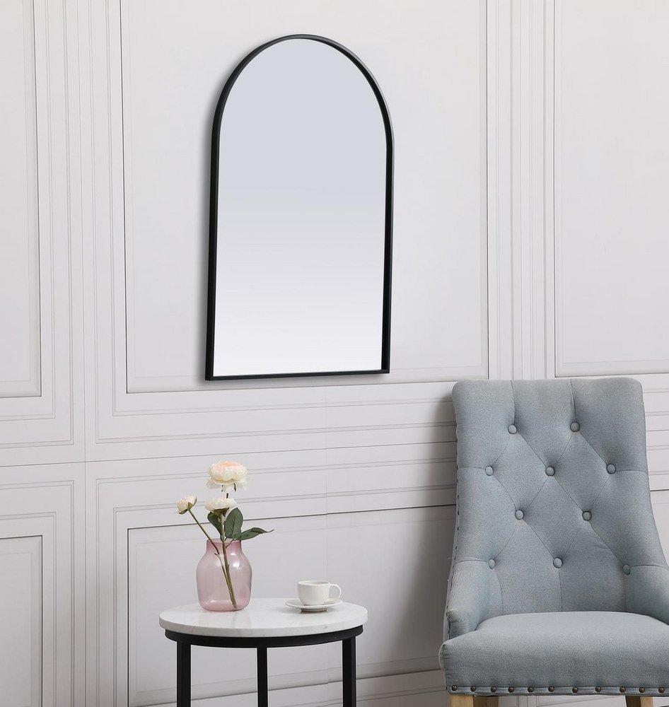 METAL FRAME ARCH MIRROR 24X36 BLACK 