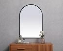 METAL FRAME ARCH MIRROR 27X40 BLACK 