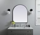 METAL FRAME ARCH MIRROR 30X36 BLACK 