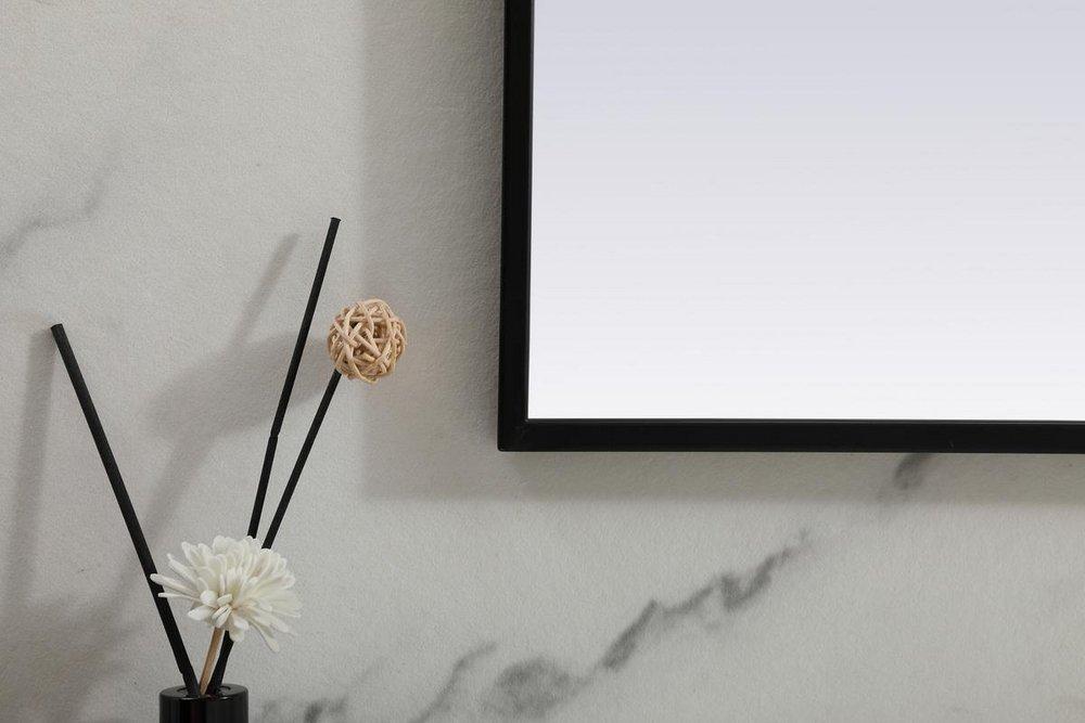 METAL FRAME ARCH MIRROR 42X34 BLACK 