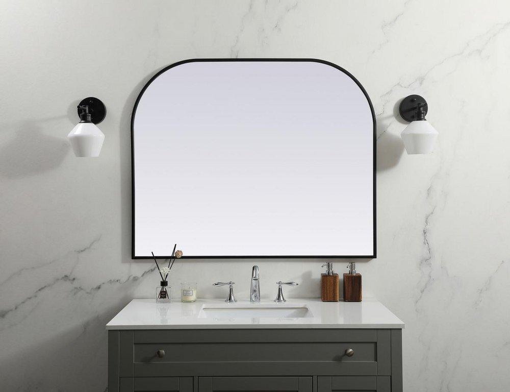 METAL FRAME ARCH MIRROR 42X34 BLACK 