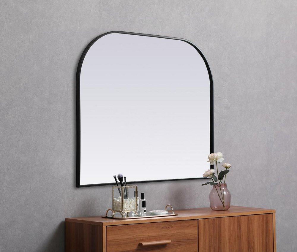 METAL FRAME ARCH MIRROR 42X34 BLACK 