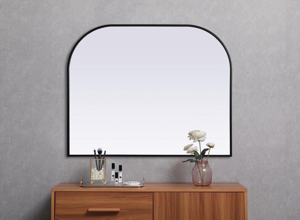 METAL FRAME ARCH MIRROR 42X34 BLACK 