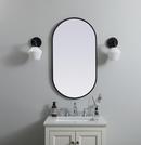 METAL FRAME OVAL MIRROR 20X36 BLACK 