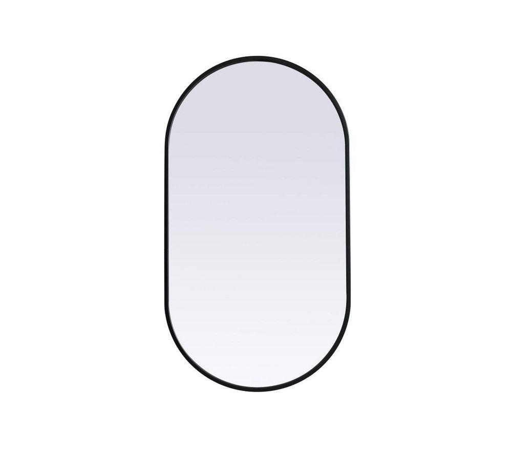 METAL FRAME OVAL MIRROR 20X36 BLACK 