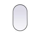 20 in. x 36 in. Oval Mirror in  Black