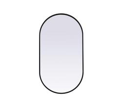 20 in. x 36 in. Oval Mirror in  Black