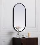 METAL FRAME OVAL MIRROR 20X36 BLACK 
