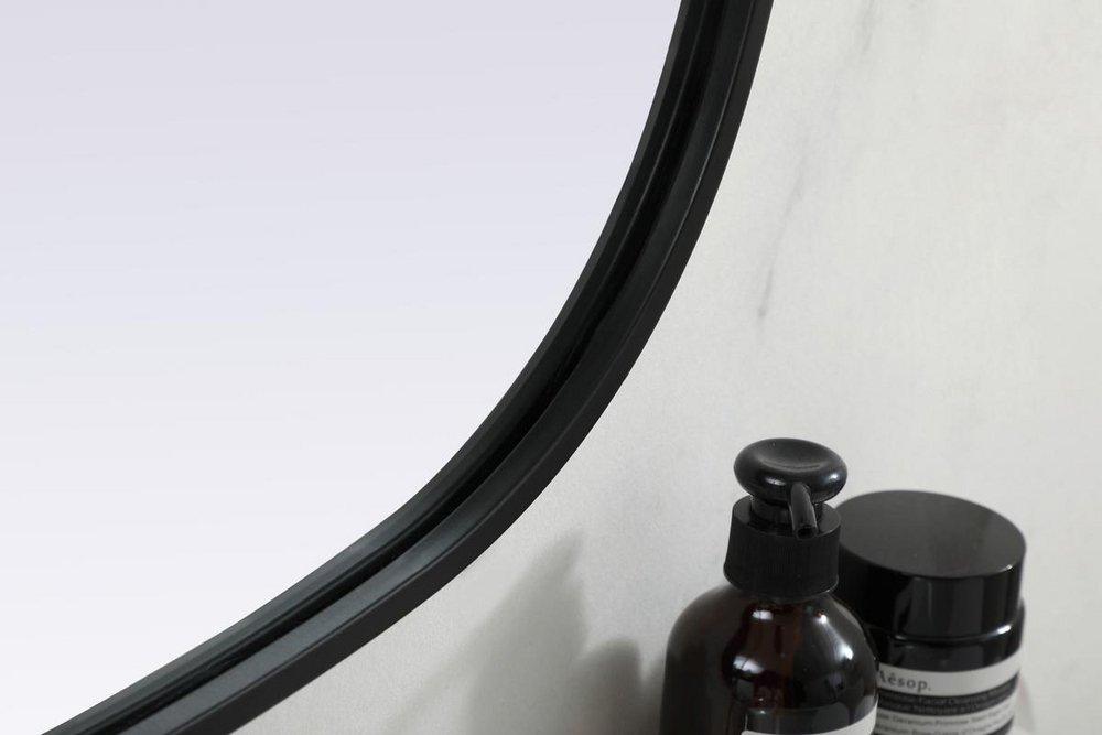 METAL FRAME OVAL MIRROR 24X36 BLACK 