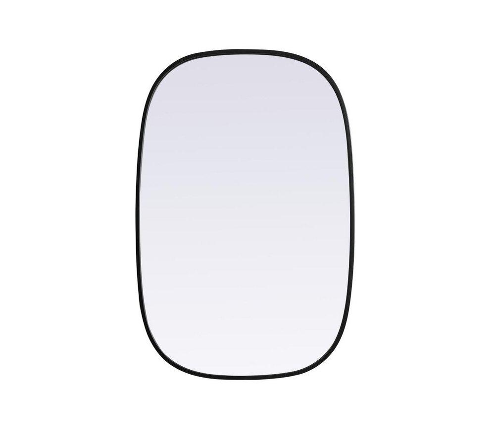 METAL FRAME OVAL MIRROR 24X36 BLACK 