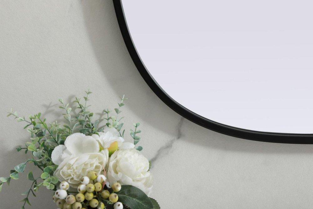 METAL FRAME OVAL MIRROR 24X36 BLACK 