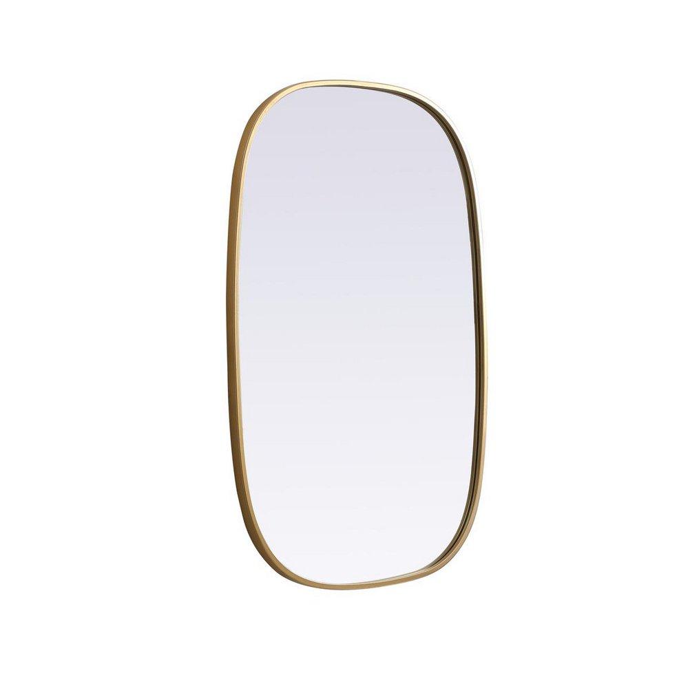 METAL FRAME OVAL MIRROR 24X36 BRASS 