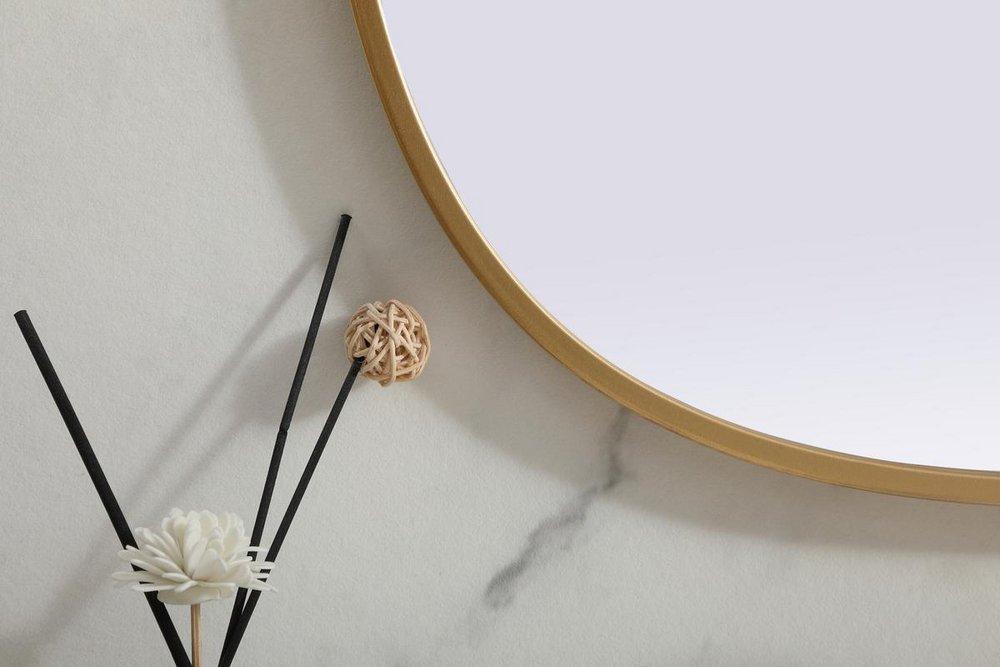 METAL FRAME OVAL MIRROR 24X36 BRASS 