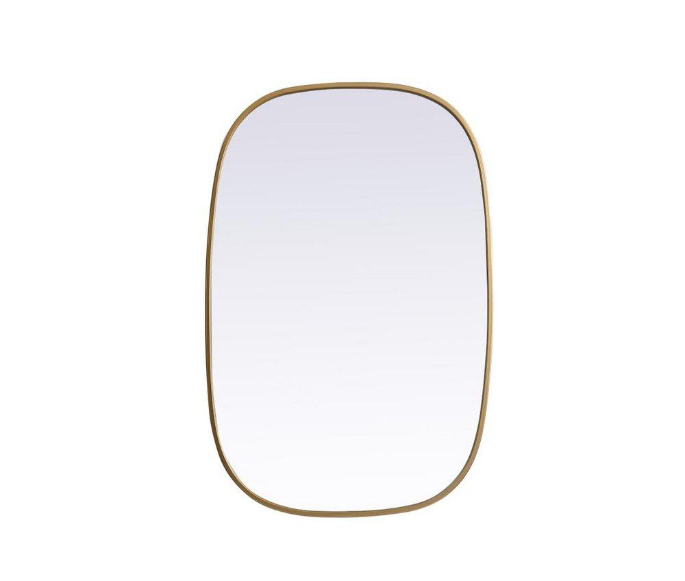 METAL FRAME OVAL MIRROR 24X36 BRASS 