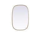 METAL FRAME OVAL MIRROR 24X36 BRASS 
