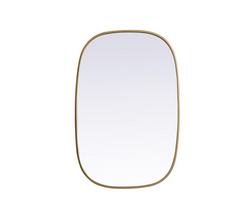 24 in. x 36 in. Oval Mirror in  Brass