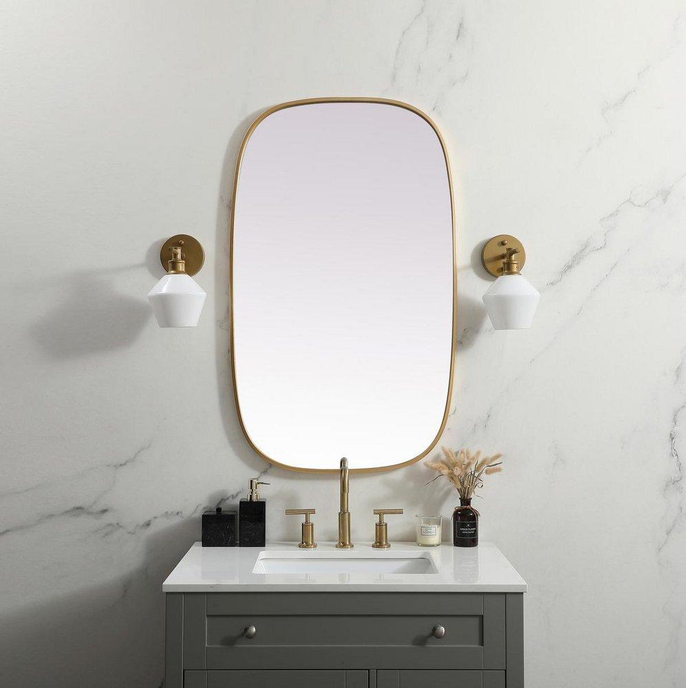 METAL FRAME OVAL MIRROR 24X40 BRASS 