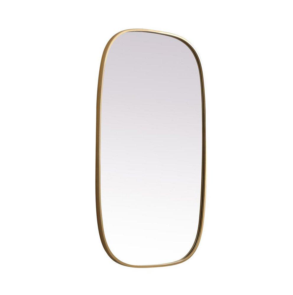 METAL FRAME OVAL MIRROR 24X40 BRASS 