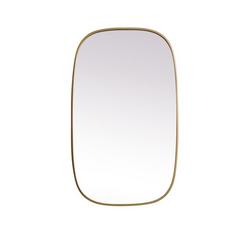 24 in. x 40 in. Oval Mirror in  Brass