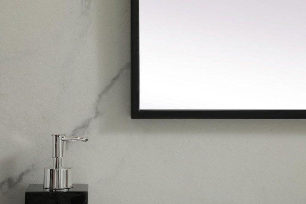 METAL FRAME RECTANGLE MIRROR 24X36 BLACK 