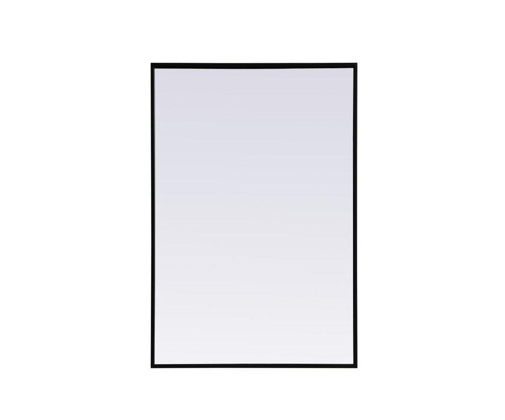 METAL FRAME RECTANGLE MIRROR 24X36 BLACK 