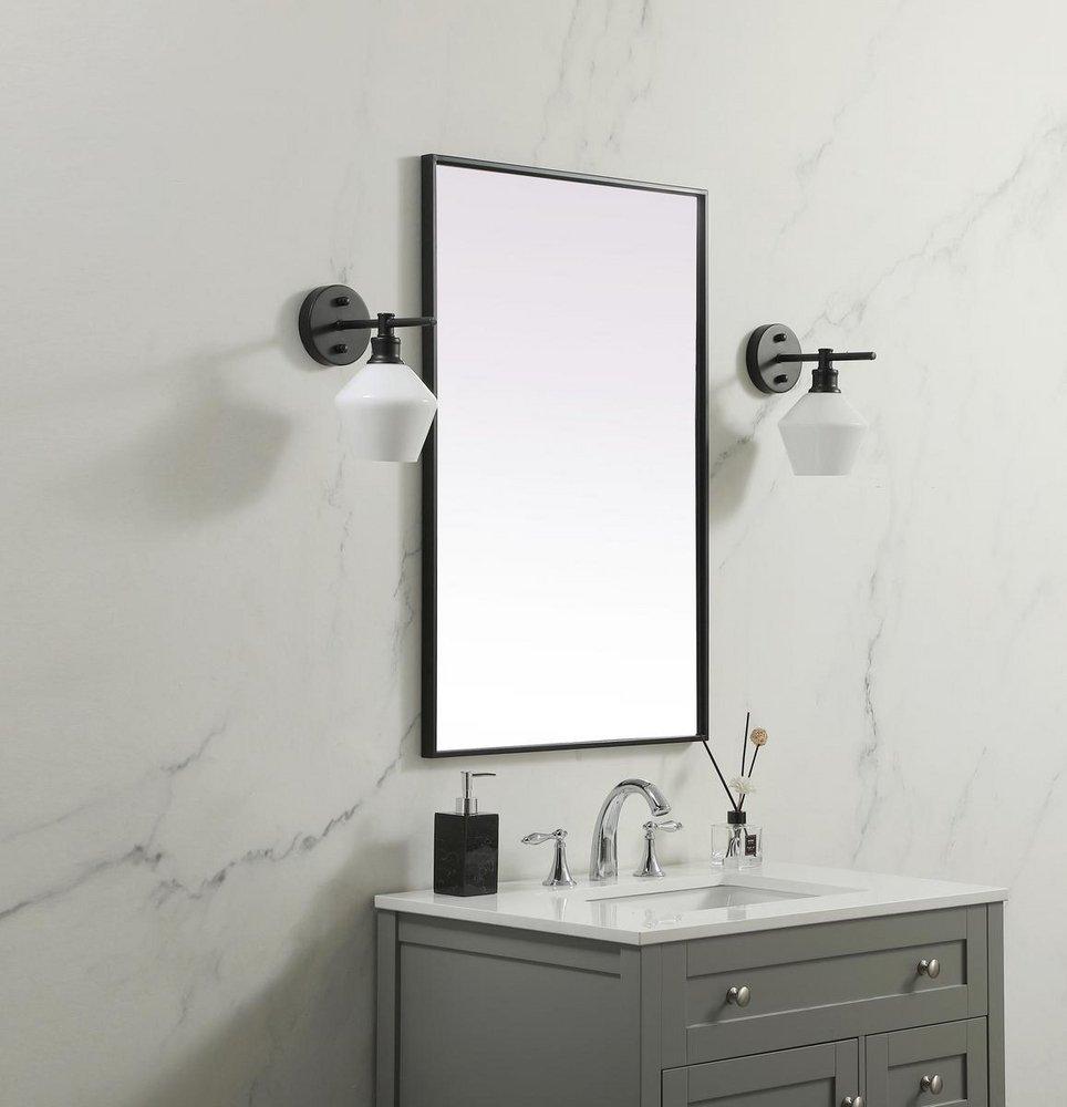 METAL FRAME RECTANGLE MIRROR 24X36 BLACK 