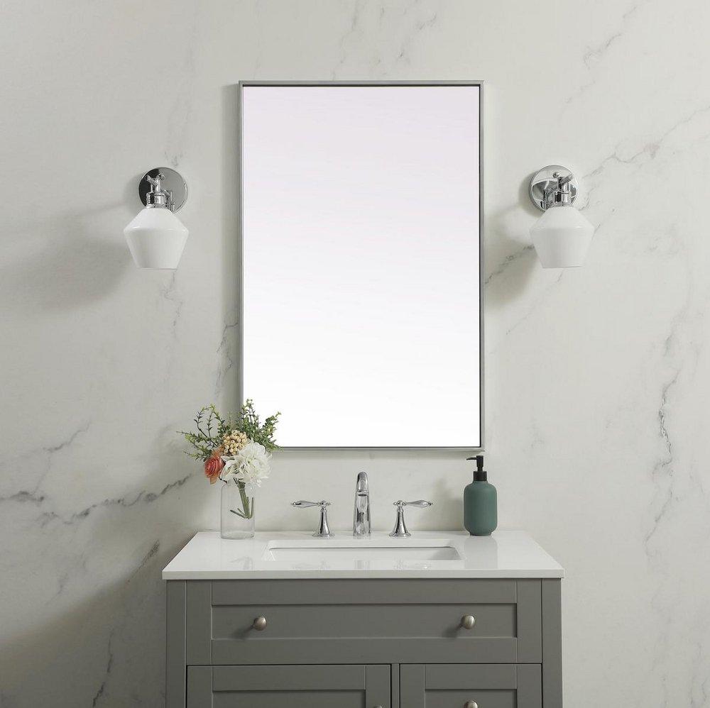24 in. x 36 in. Rectangular Mirror in  Silver 