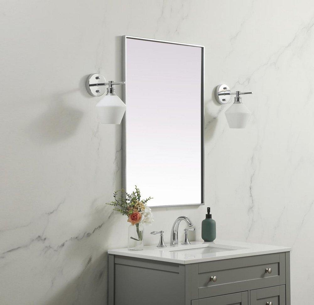 24 in. x 36 in. Rectangular Mirror in  Silver 