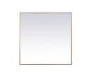 METAL FRAME SQUARE MIRROR 48 BRASS 