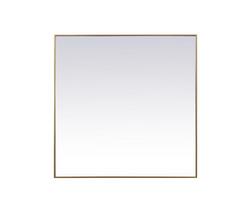 48 in. Metal Square Framed Mirror in Brass