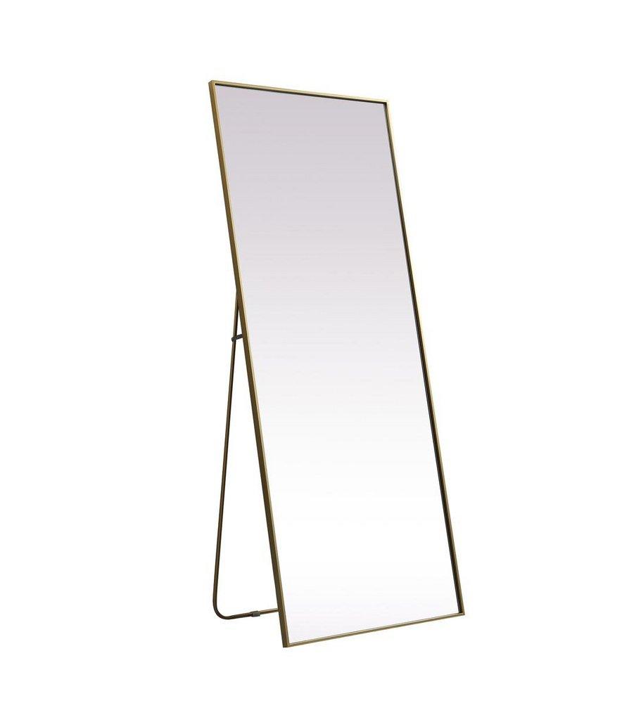 METAL FRAME RECTANGLE FULL LENGTH MIRROR 30X72 BRASS 